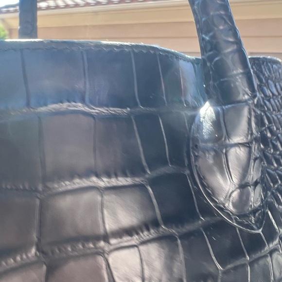 Mark & Graham Black Crocodile-Embossed Tote - Picture 3 of 4